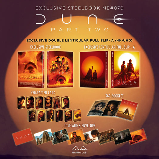 Dune Part Two - Limited Edition 4K-UHD Steelbook (Double Lenticular Full Slip-A) - Numbered to /1400 - ME#70 MantaLab