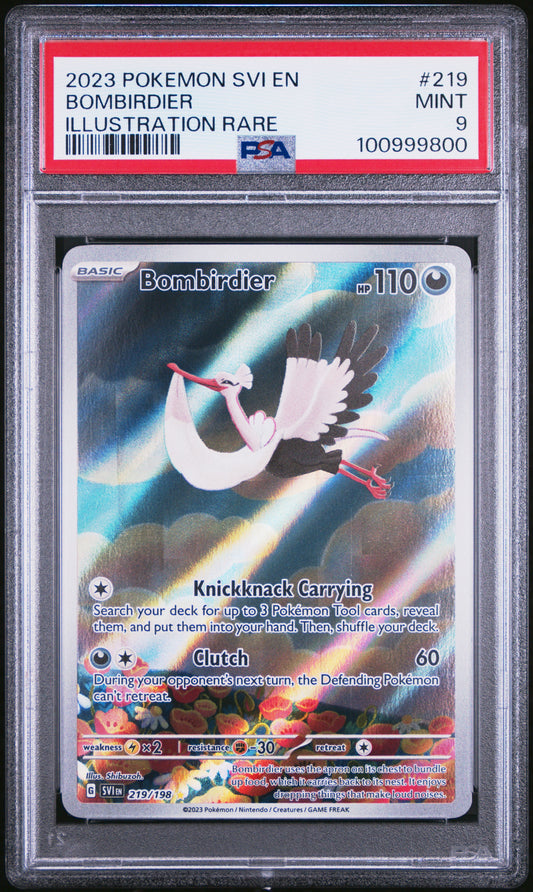 2023 Pokemon SVI EN-Scarlet & Violet #219 - Bombirdier - Illustration Rare PSA 9 Front - Cert #100999800