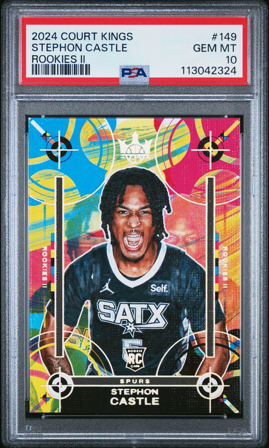 2024 Panini Court Kings Rookies II #149 Stephon Castle PSA 10 Front - Cert #113042324