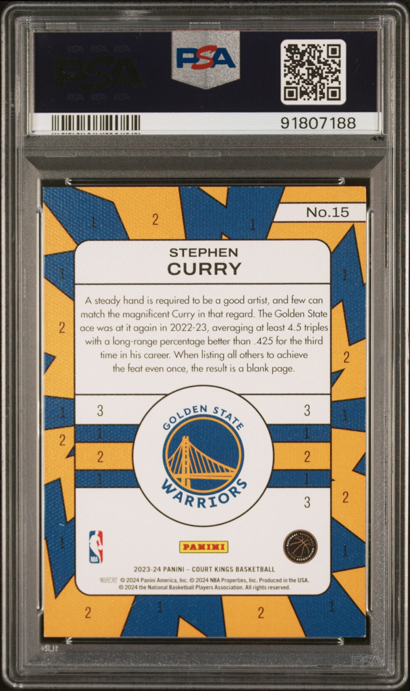 2023 Court Kings - Stephen Curry - Paint by Numbers - SP - #15 - PSA Graded Card