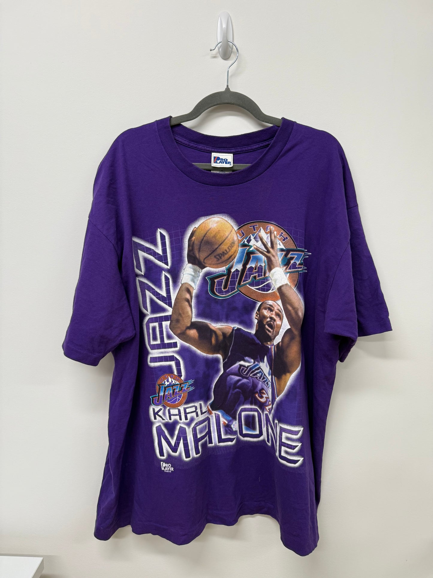 Pro Player Utah Jazz Karl Malone Vintage Shirt - Worn