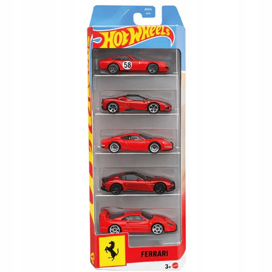 Hot Wheels - Ferrari Vehicle 5-Pack - Die-Cast Metal - MAX 6 (SHIPS EARLY MAY) - MTJLN12