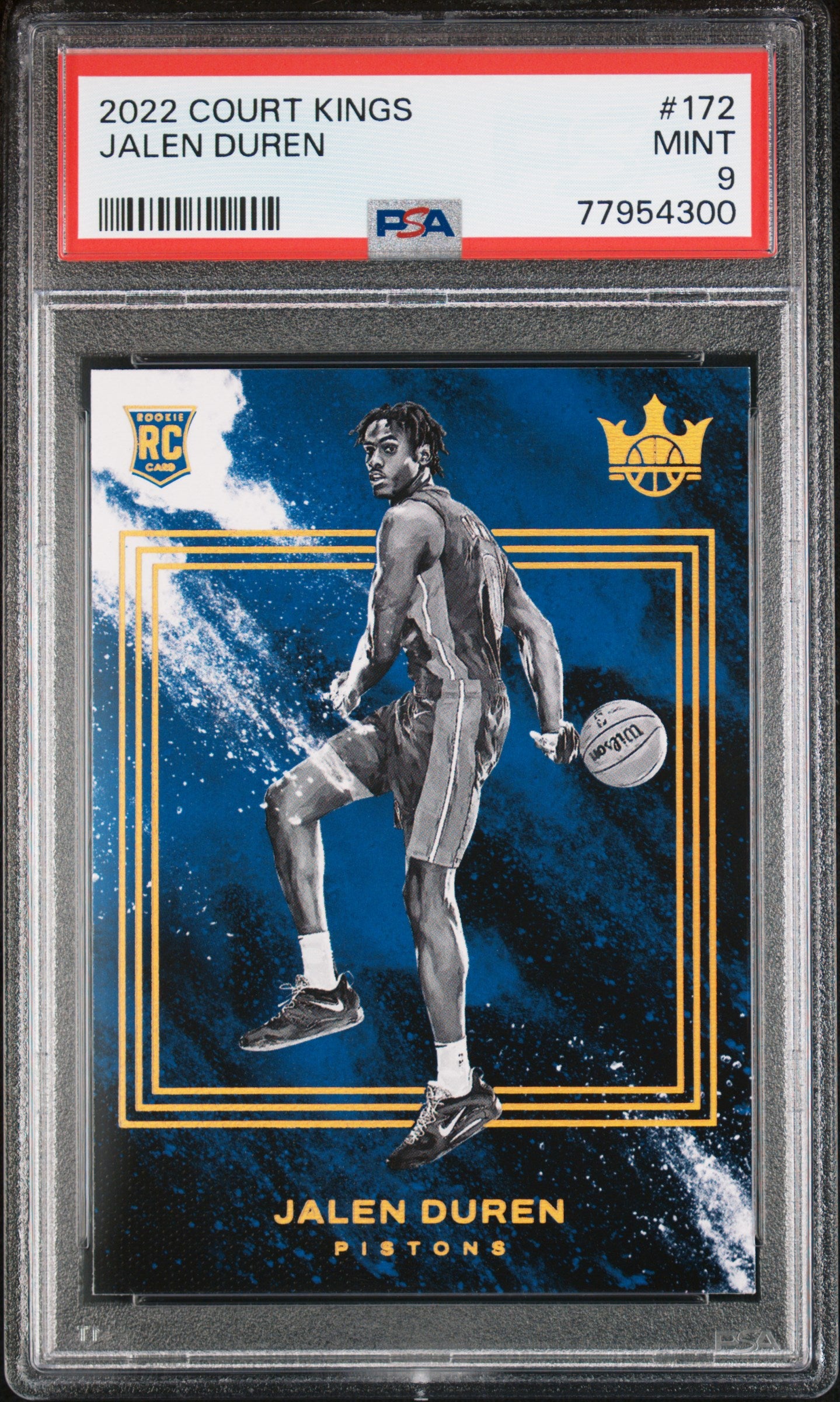 2022 Panini Court Kings #172 - Jalen Duren PSA 9 Front - Cert #77954300