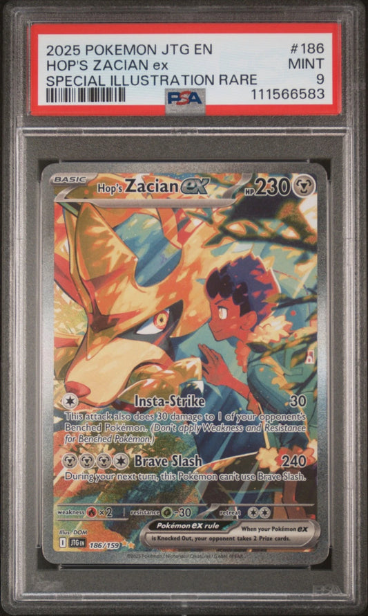 2025 Pokemon JTG-EN - #186 Hop’s Zacian ex - Special Illustration Rare Journey Together - PSA Graded Card