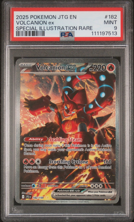 2025 Pokemon JTG-EN - #182 Volcanion Ex - Special Illustration Rare Journey Together - PSA Graded Card