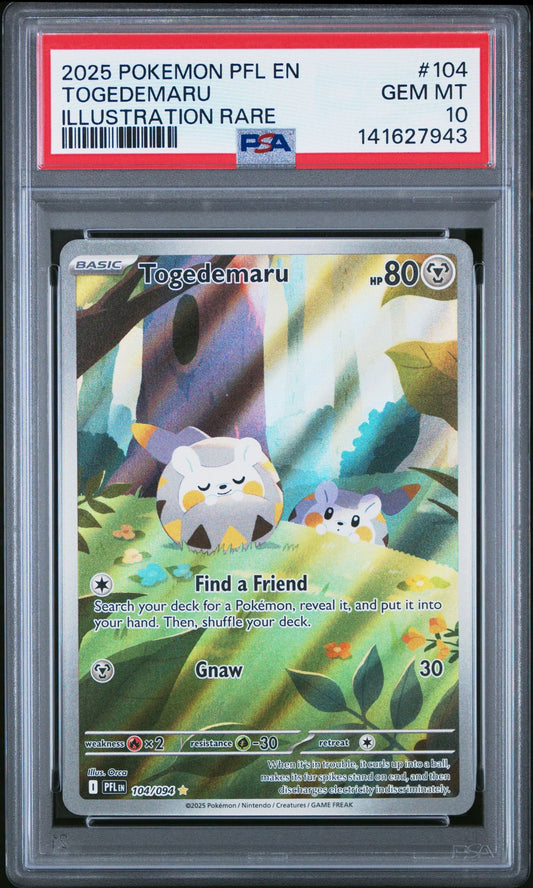 2025 Pokémon PFL - Phantasmal Flames - #104 Togedemaru Illustration Rare - PSA Graded Card