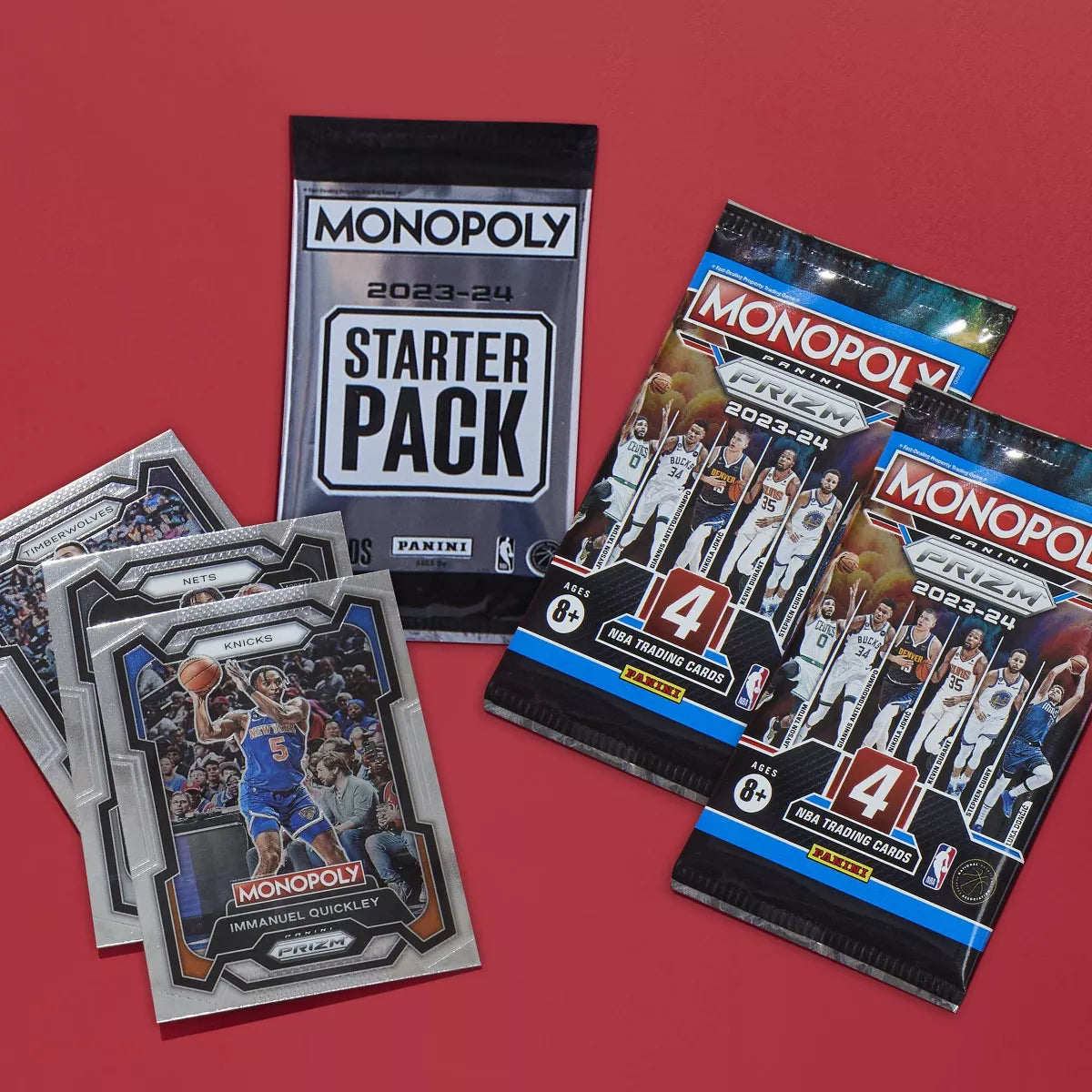 2023-24 Panini Monopoly Prizm: Monopoly Game with Trading Cards