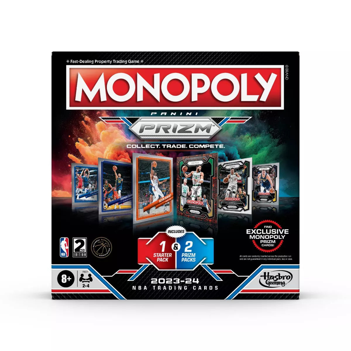 2023-24 Panini Monopoly Prizm: Monopoly Game with Trading Cards