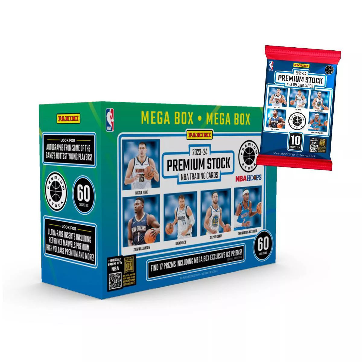 2023-24 Panini NBA Premium Stock Basketball Trading Cards Mega Box