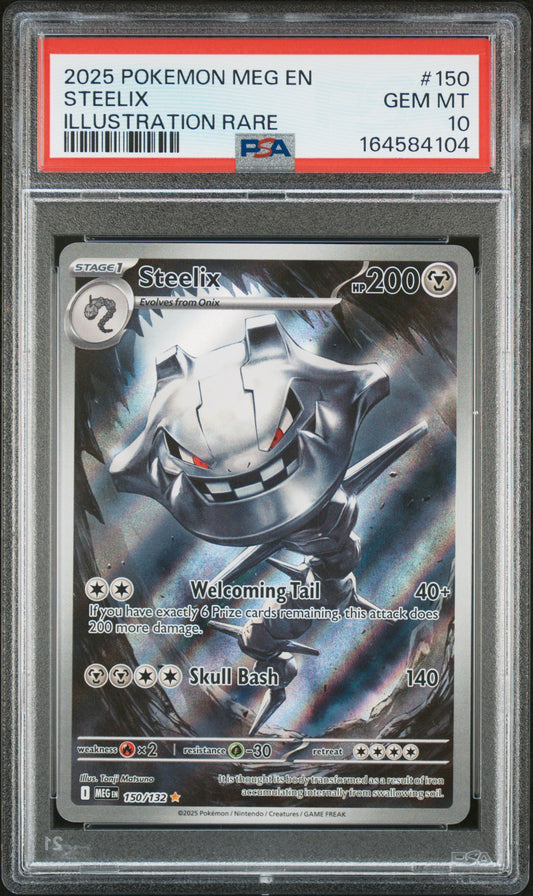 2025 Pokemon Mega Evolution - Steelix - Illustration Rare #150 - PSA Graded Card