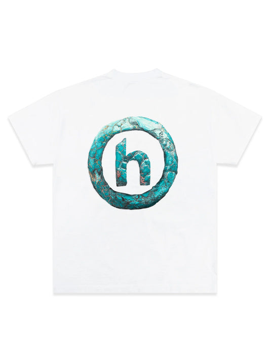 Hidden NY Ancient Turquoise H Logo Tee - White