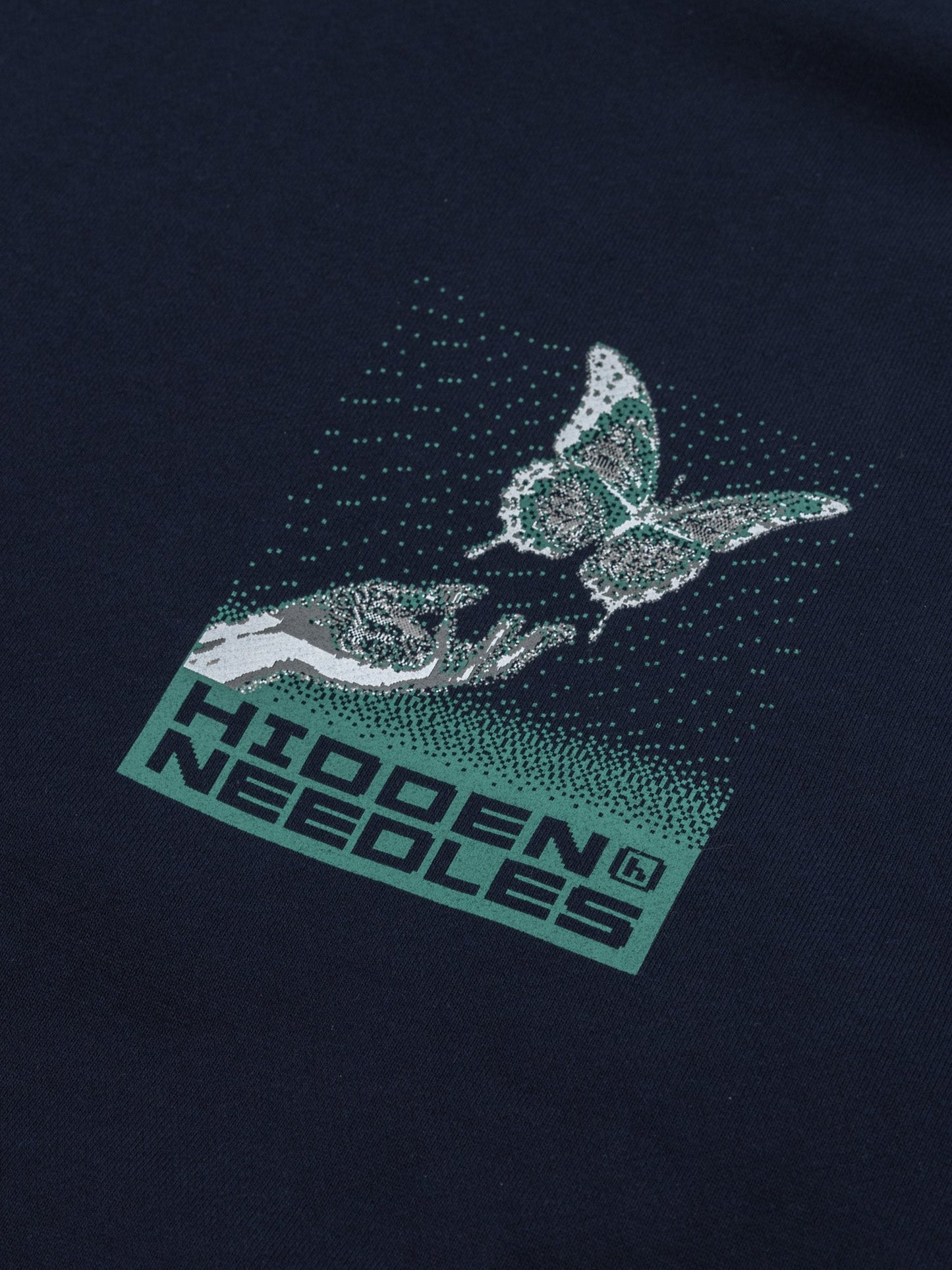 Hidden NY x Needles H Logo Pixel Butterfly Hoodie Navy