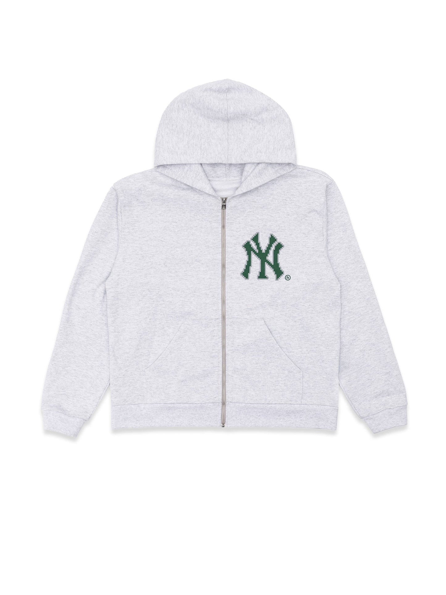 New York Yankees x Hidden NY Pixelated NY Zip Hoodie Heather Grey