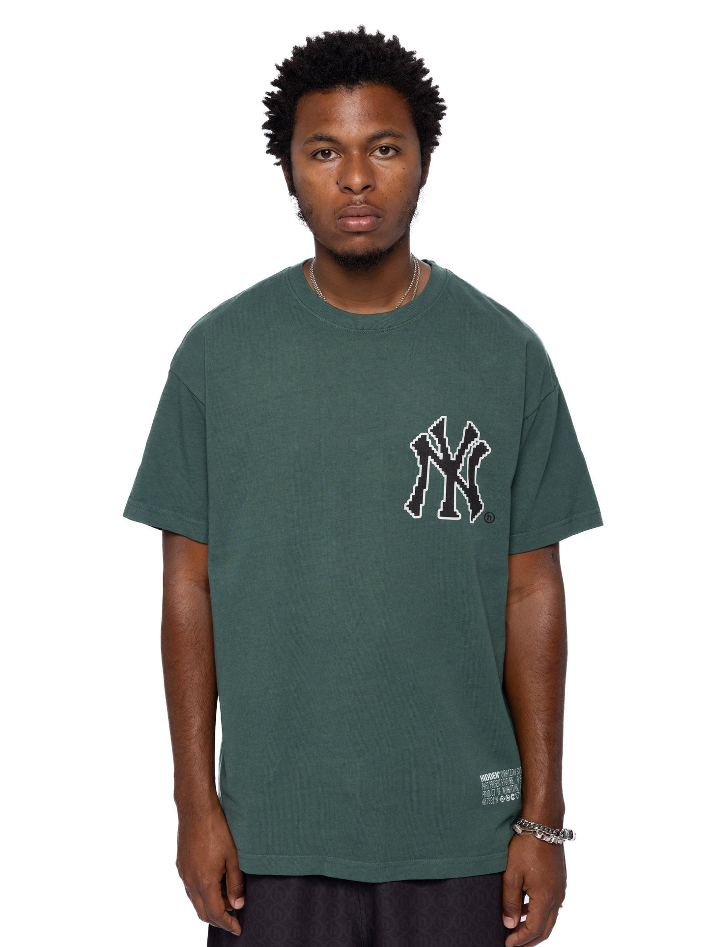 New York Yankees x Hidden NY Pixelated NY Tee Forest Green