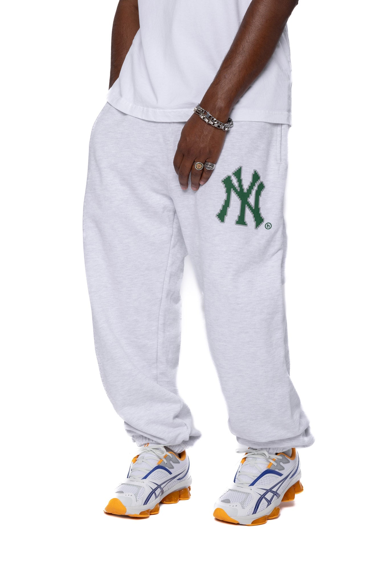 New York Yankees x Hidden NY Pixelated NY Sweatpants Heather Grey