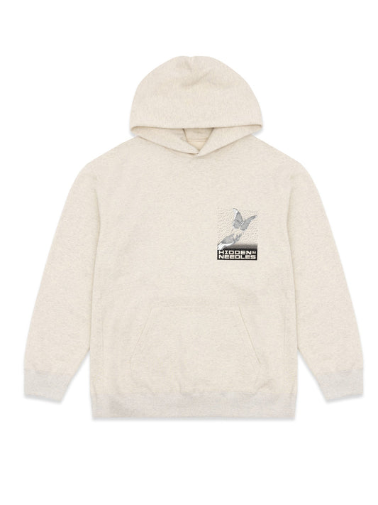 Hidden NY H Logo Pixel Butterfly Hoodie Oatmeal