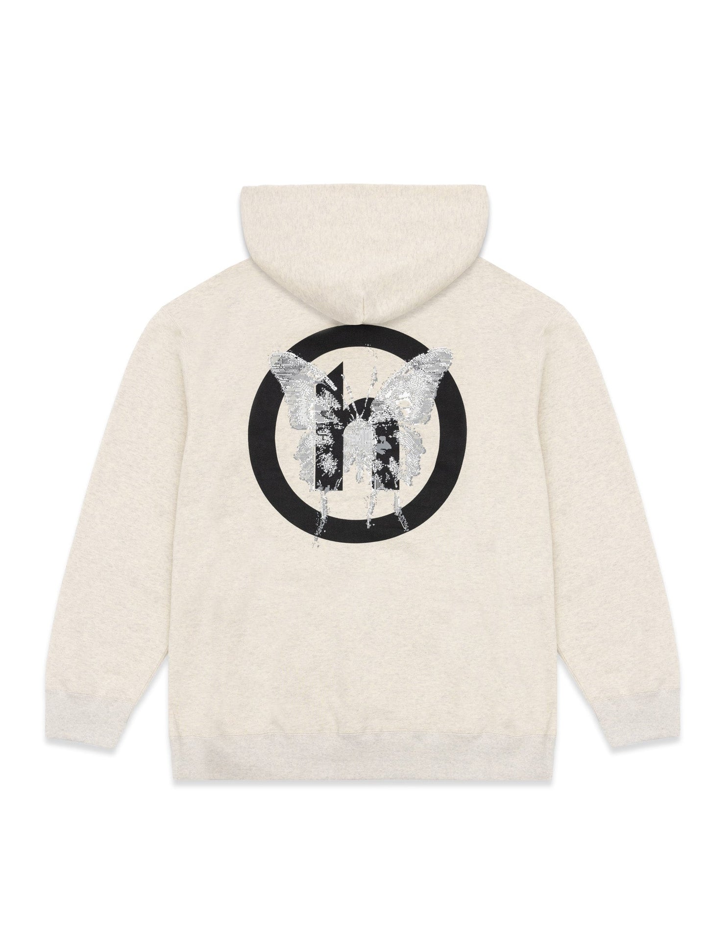 Hidden NY H Logo Pixel Butterfly Hoodie Oatmeal