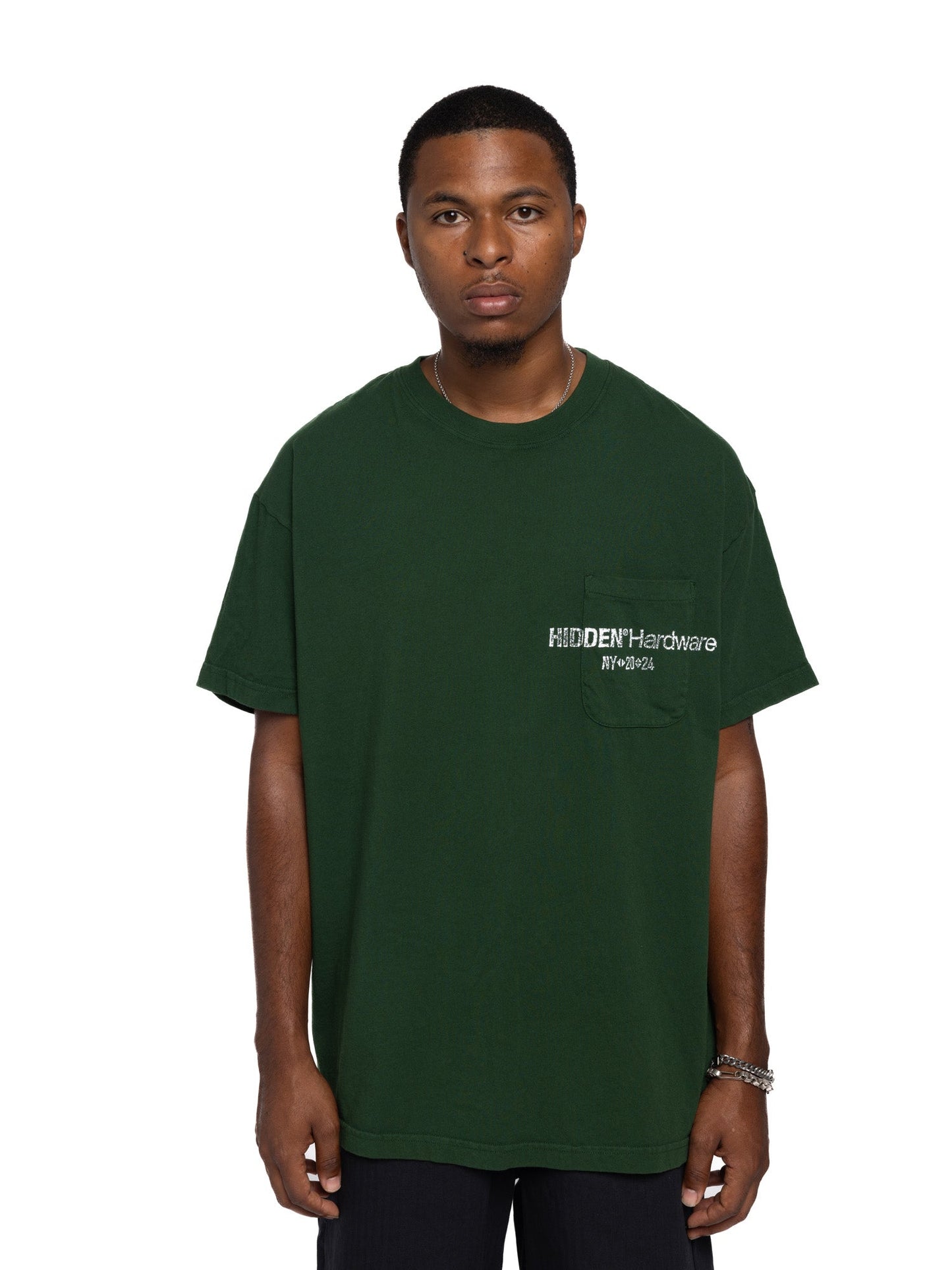 Hidden NY Hardware Pocket Tee Green