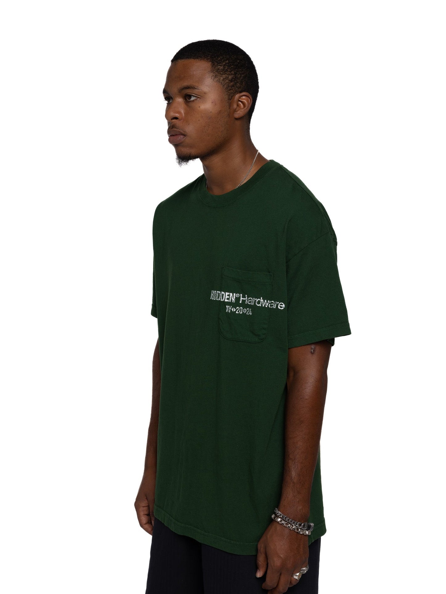 Hidden NY Hardware Pocket Tee Green