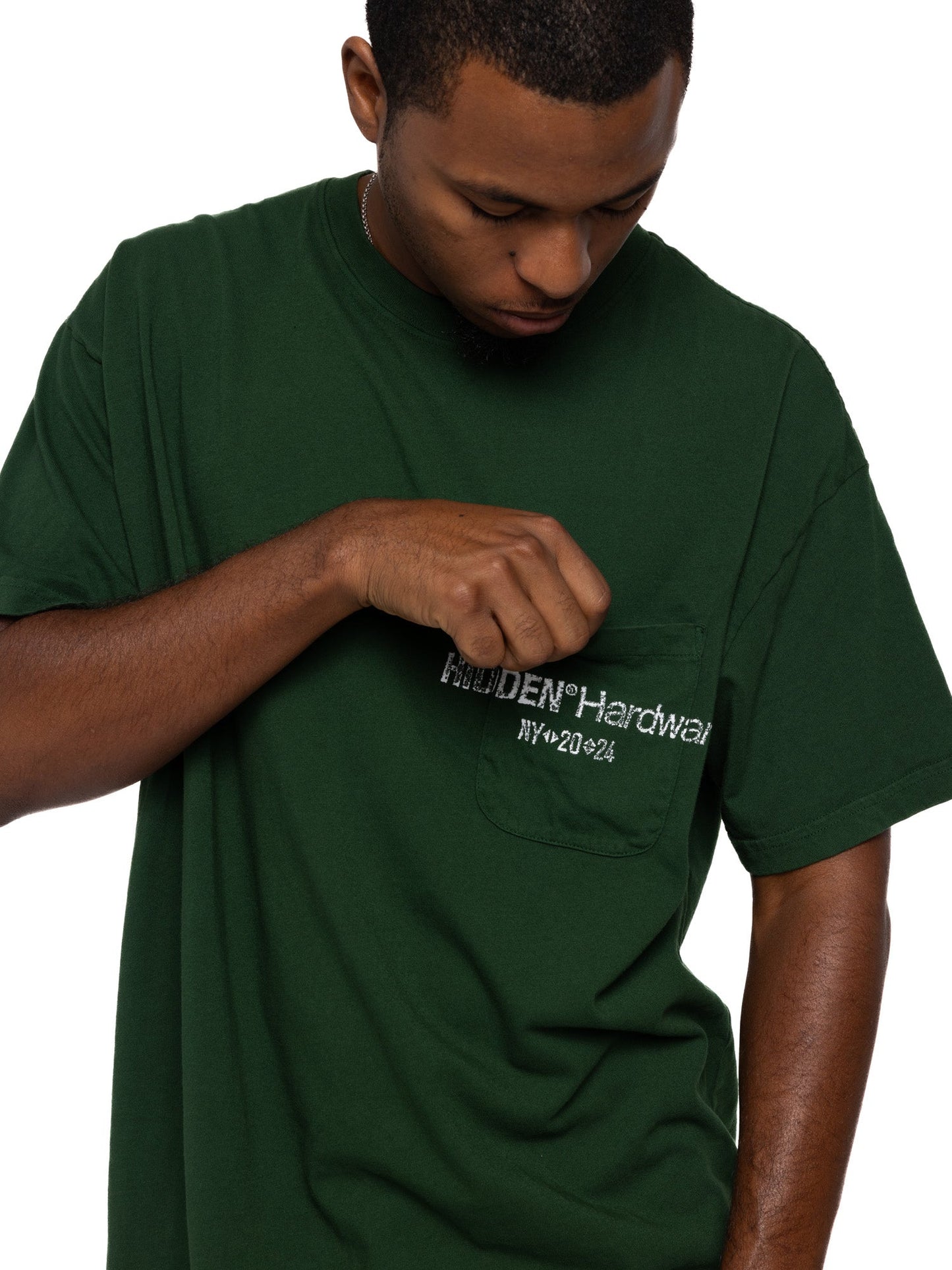 Hidden NY Hardware Pocket Tee Green