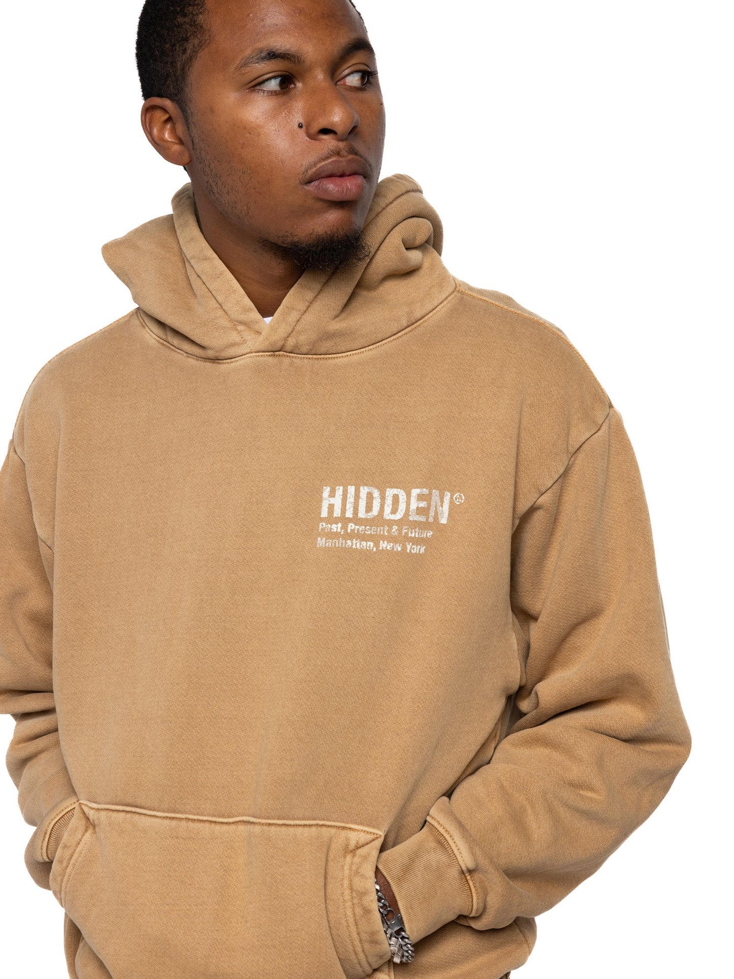 Hidden NY Shattered H Logo Hoodie Khaki