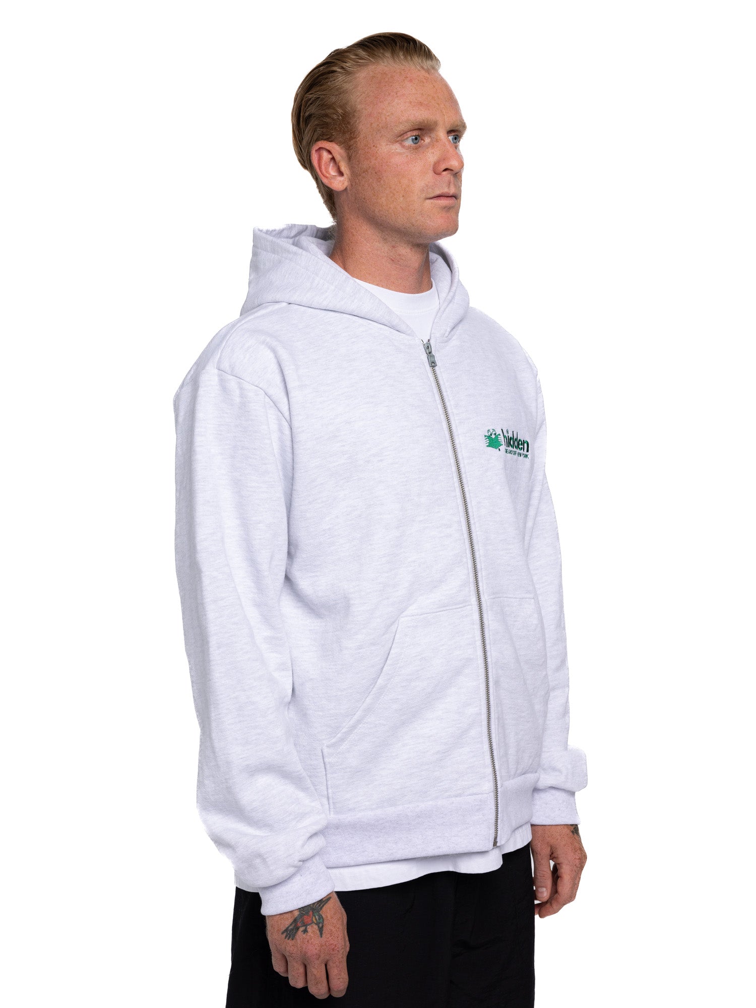 Hidden Zipper Inside Hoodie Pocket Men's Zip Up Hoodie With