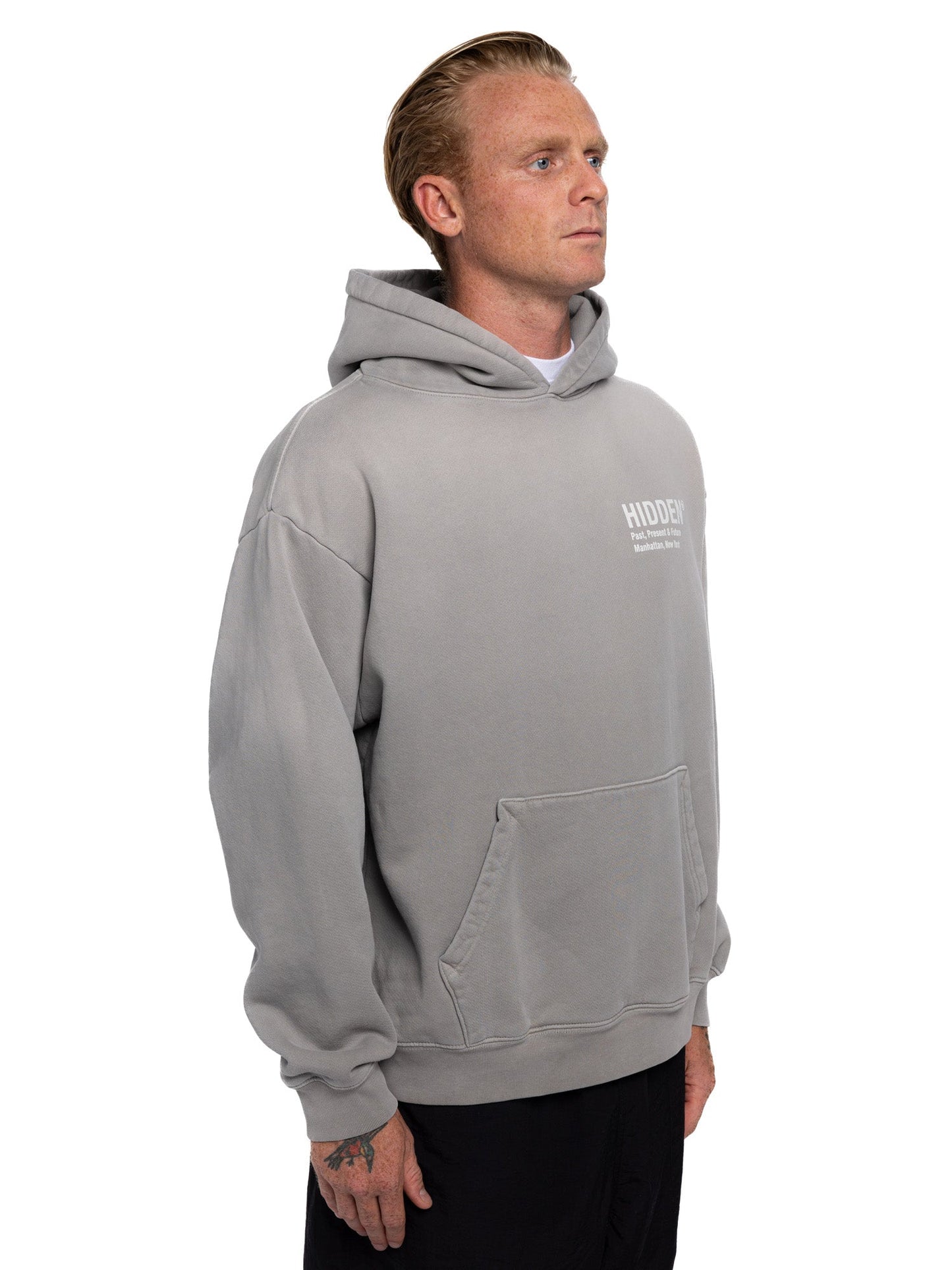 Hidden NY H Logo Hoodie Cool Grey