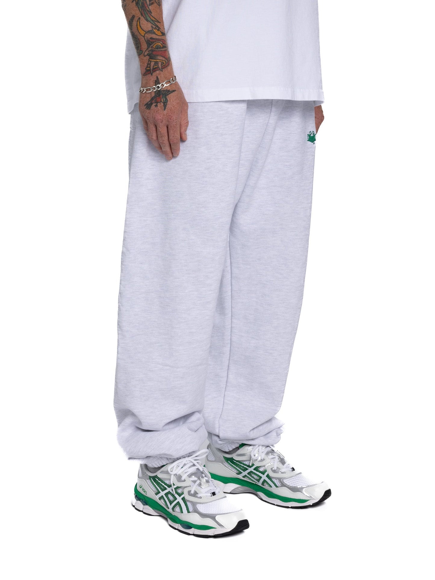 Hidden NY Embroidered Bookmark Sweatpant Heather Grey