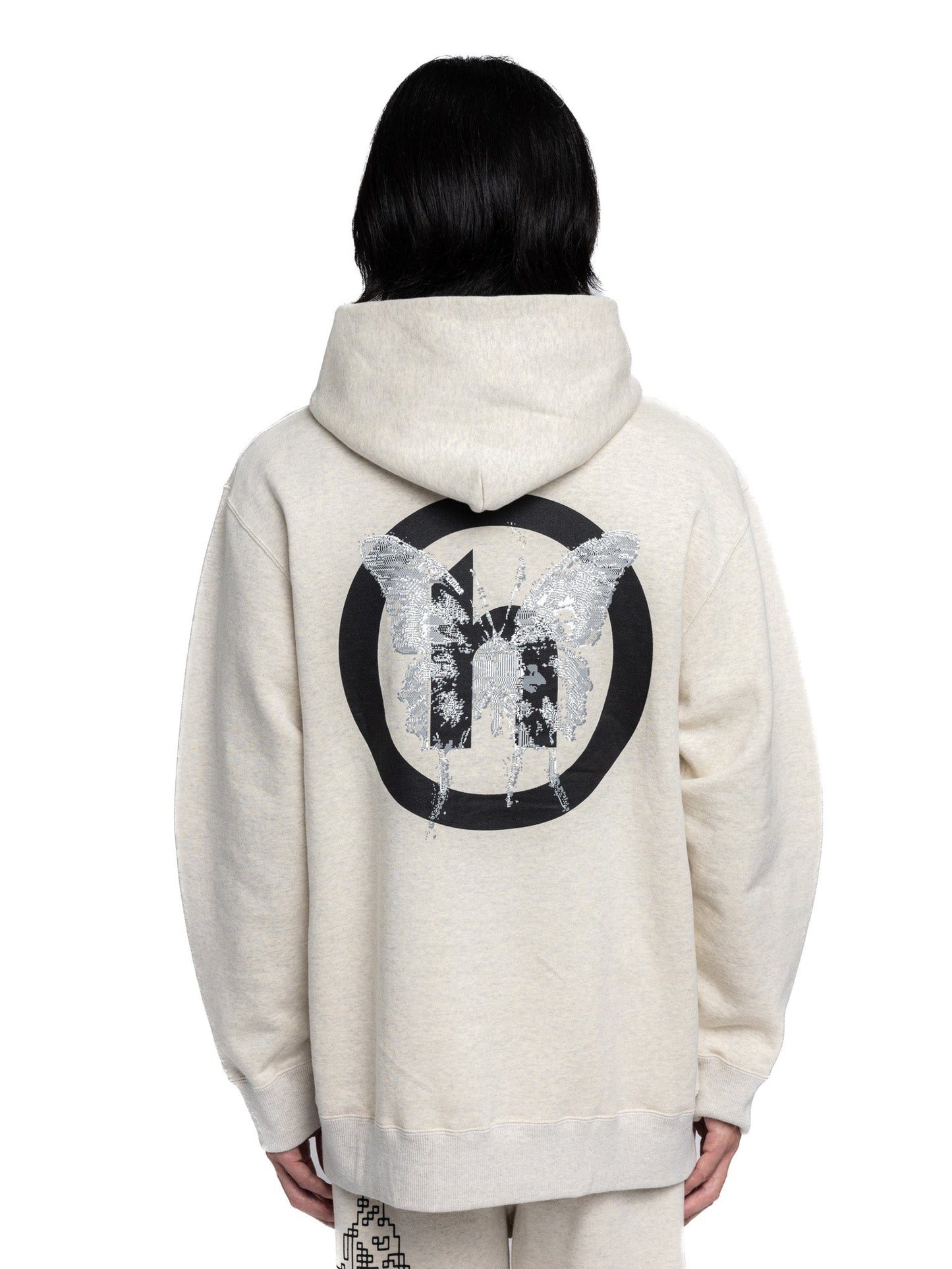 Hidden NY H Logo Pixel Butterfly Hoodie Oatmeal