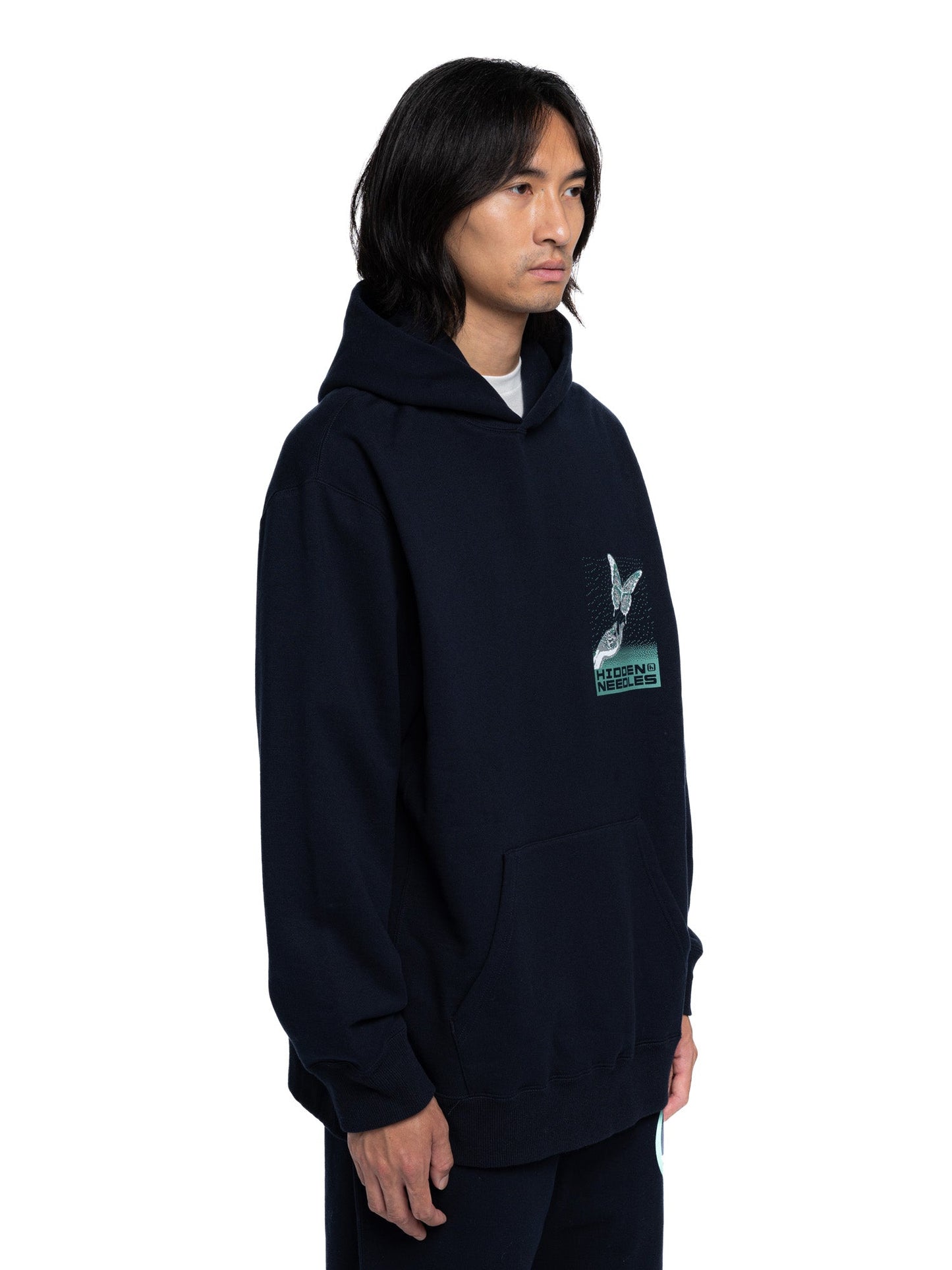 Hidden NY x Needles H Logo Pixel Butterfly Hoodie Navy