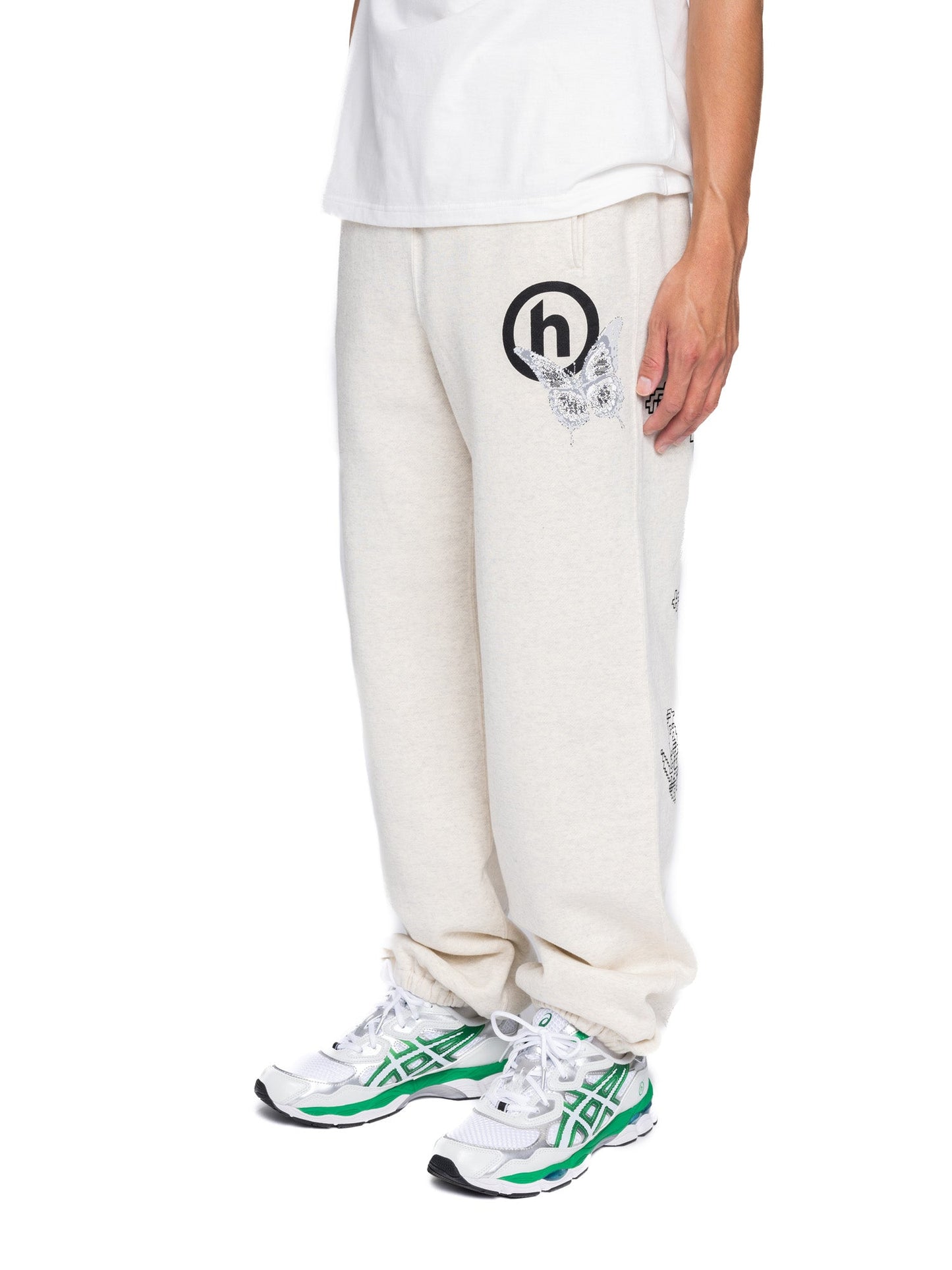 Hidden NY x Needles H Logo Pixel Butterfly Sweatpant Oatmeal