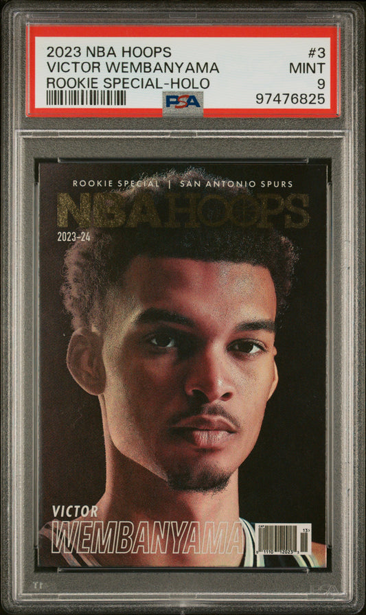 2023-24 - NBA Hoops - Rookie Special - #3 Victor Wembanyama HOLO Rookie - PSA 9