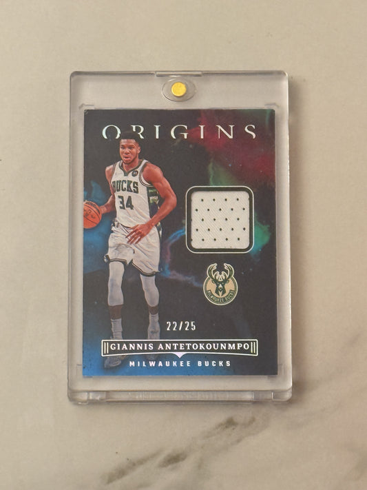 2022  Origins - Giannis Antetokounmpo - Game Worn Patch - Numbered to /25 - OM-GAM