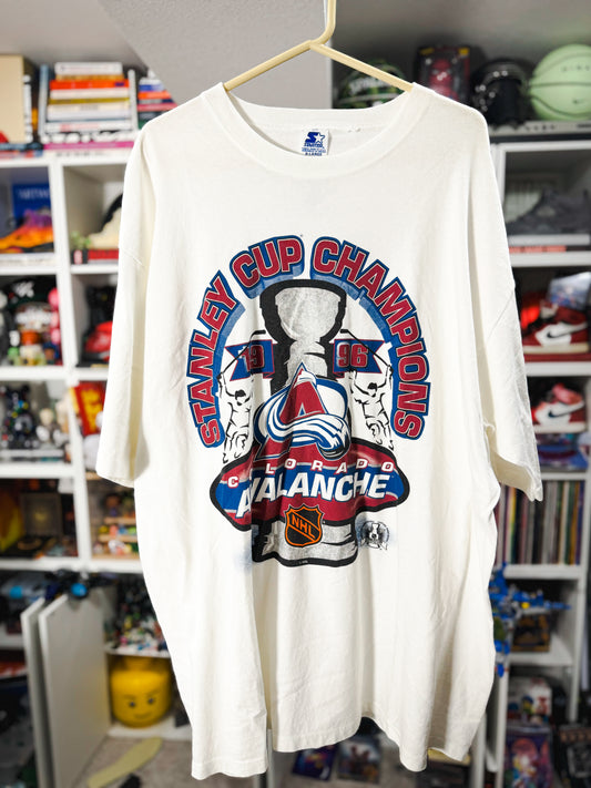 Starter Colorado Avalanche 1996 Championship Vintage Thrift Tee