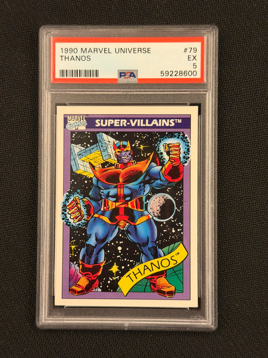 1990 Marvel Universe Super Villains -Thanos #79 PSA 5