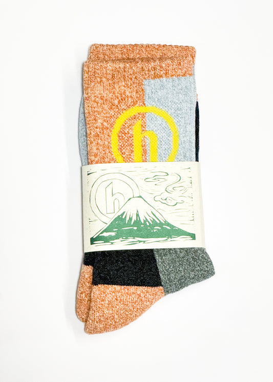 Hidden NY Clay/Grey Patchwork Socks