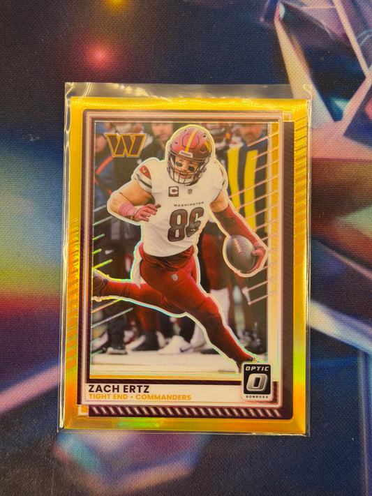2025 NFL Panini Donruss Optic - Zach Ertz Gold Prizm Limited to /10 - Commanders - Raw Ungraded Card