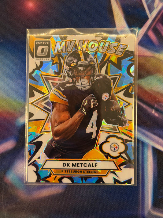 2025 NFL Panini Donruss Optic - D.K. Metcalf My House Blue Ice Limited to /55 - Steelers - Raw Ungraded Card