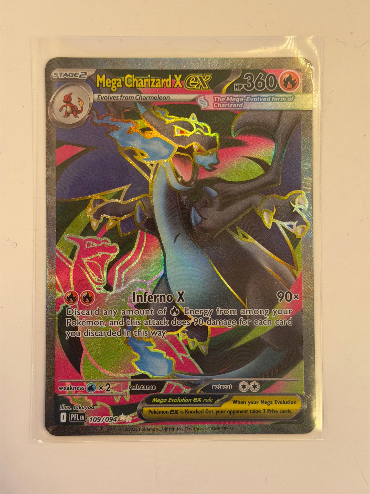 2025 Pokemon - Phantasmal Flames - Mega Charizard X ex #109 -  PFL-EN - Raw Ungraded Card