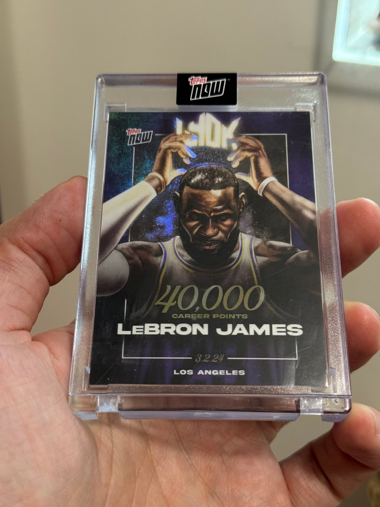 LeBron James 2023-24 TOPPS NOW Encased 40,000 Career Points Basketball Card