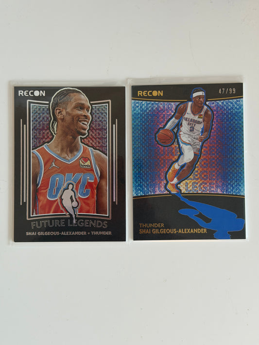 2020 + 2021 Panini Recon Future Legends Set of 2 - Shai Gilgeous-Alexander - Blue Limited to /199 - Raw Ungraded Cards