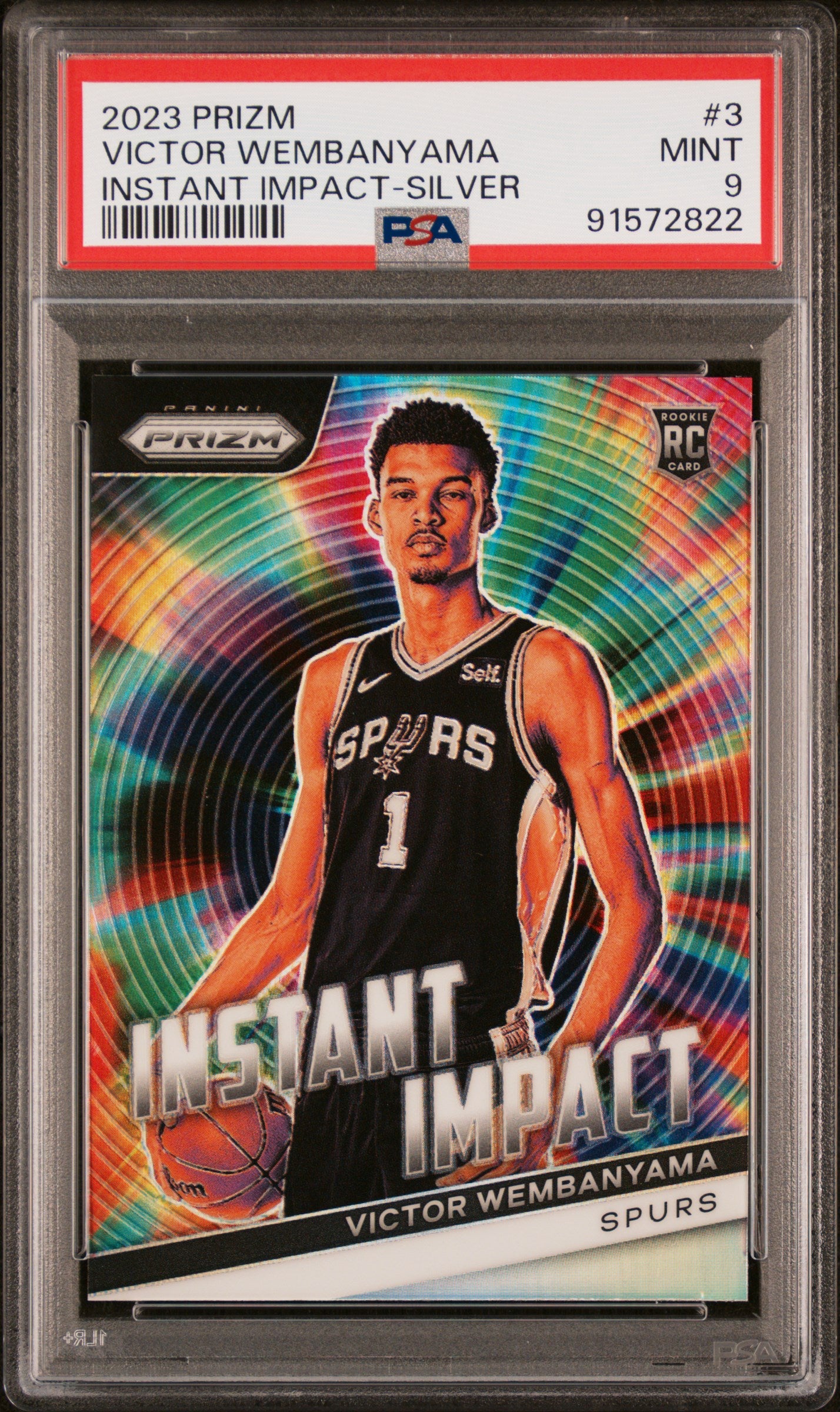 2023 Prizm - Victor Wembanyama - Instant Impact Silver - Rookie Card - #3 - PSA Graded Card