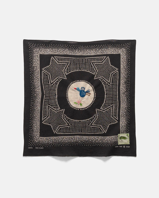 Kapital: Fastcolor Selvedge Bandanna (Magpie Embroidery) - Black - K2403BA510