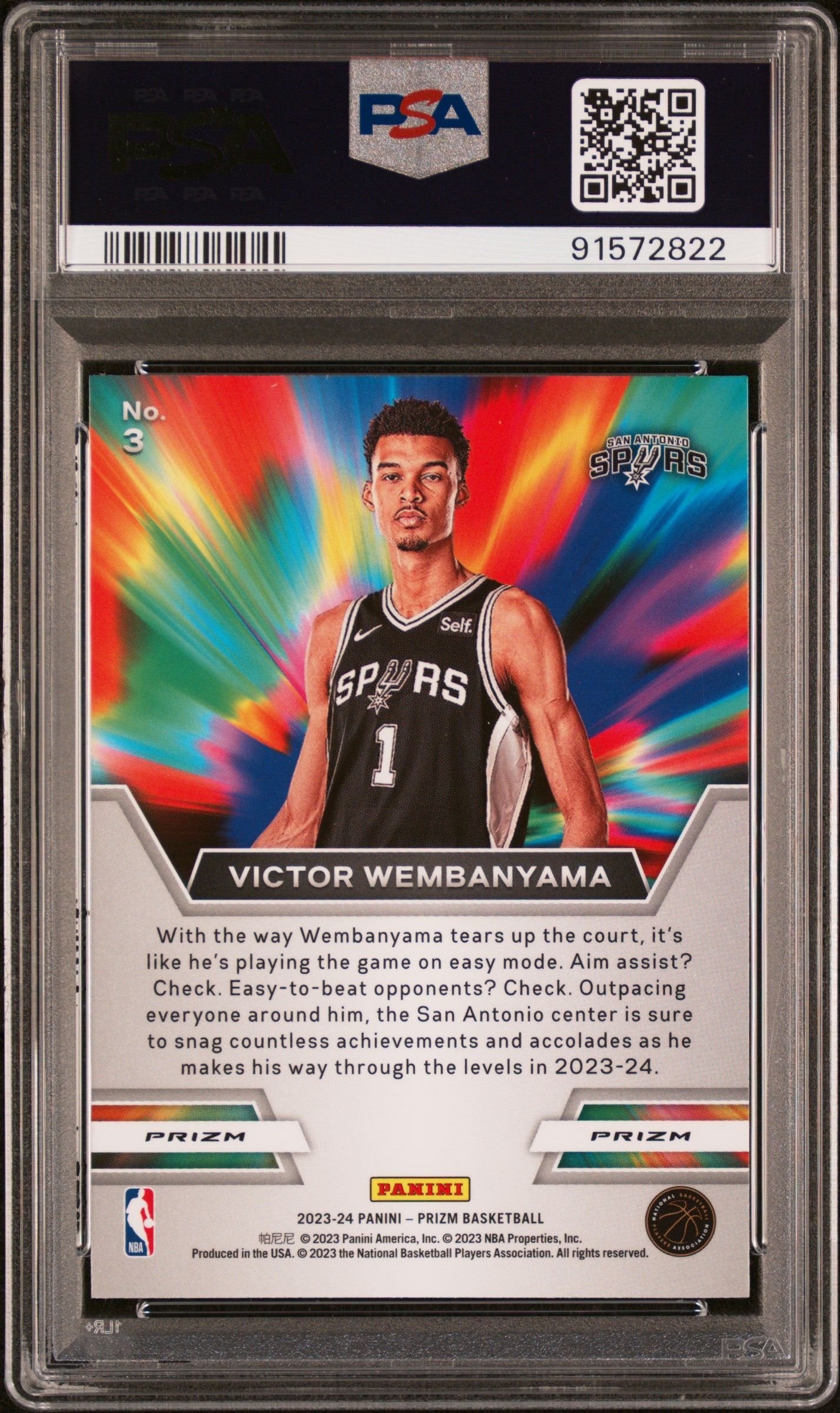 2023 Prizm - Victor Wembanyama - Instant Impact Silver - Rookie Card - #3 - PSA Graded Card