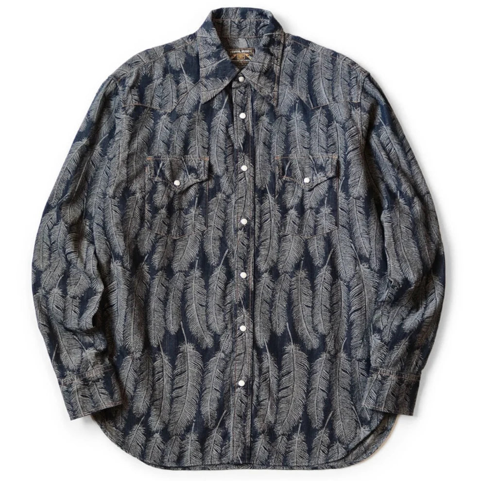 Kapital: 5Oz Magpie Denim Husky Western Shirt #2 - Dark Indigo - K2403LS024