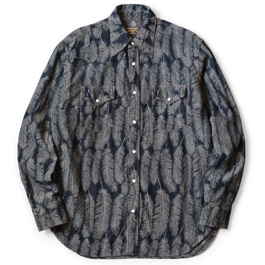 Kapital: 5Oz Magpie Denim Husky Western Shirt #2 - Dark Indigo - K2403LS024
