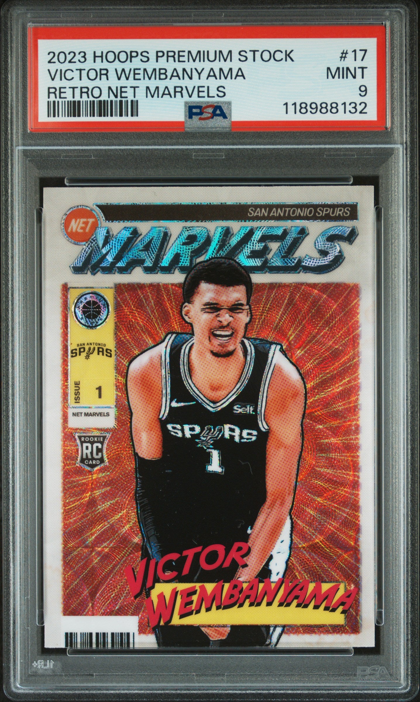 2023 Panini Hoops Premium -  Victor Wembanyama - Retro Net Marvels #17 - PSA Graded Card