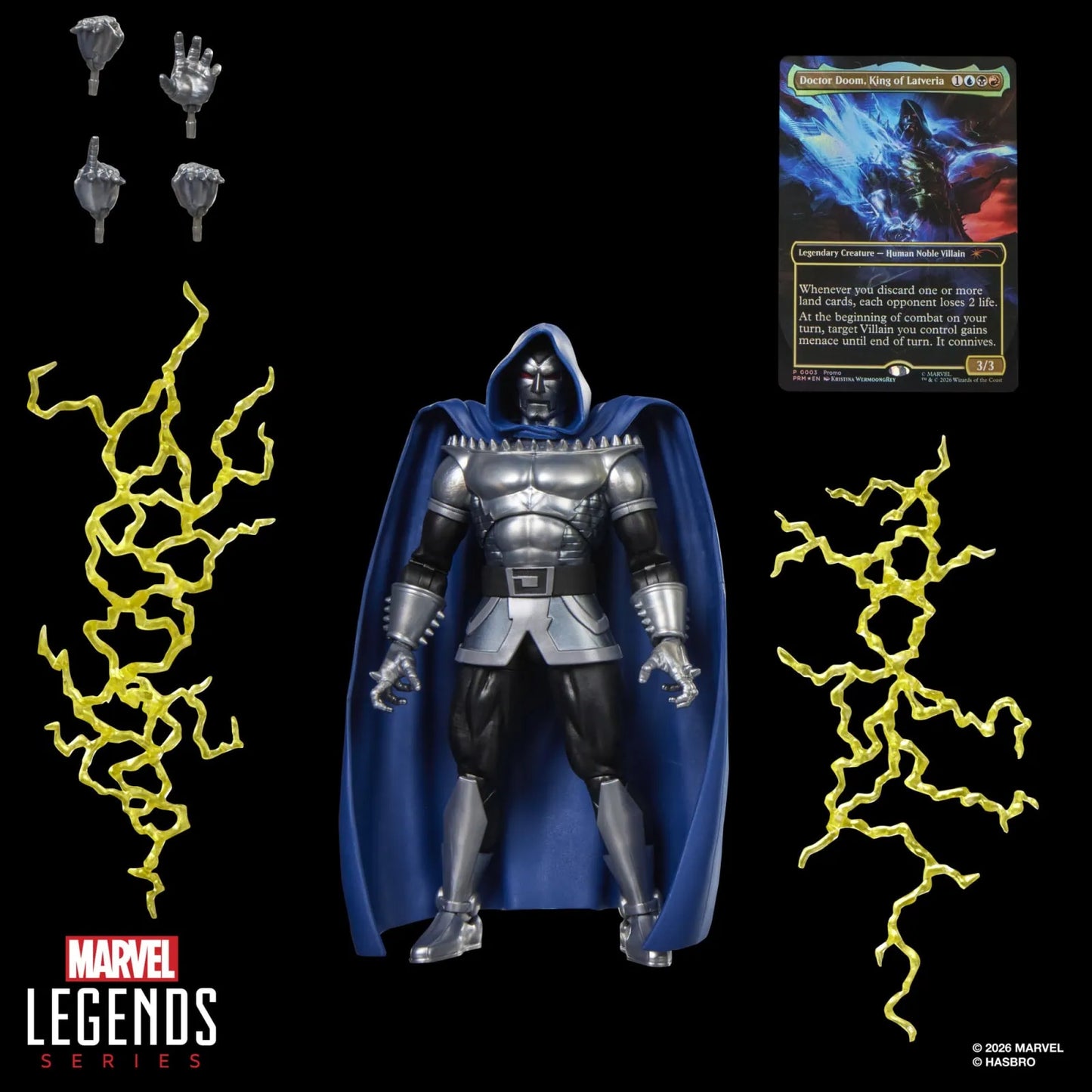 Marvel Legends x Magic: The Gathering - Set of 3 Figures + Promo Cards - Captain America, Doctor Doom 2099, Malice (PRE-ORDER FALL 2026)