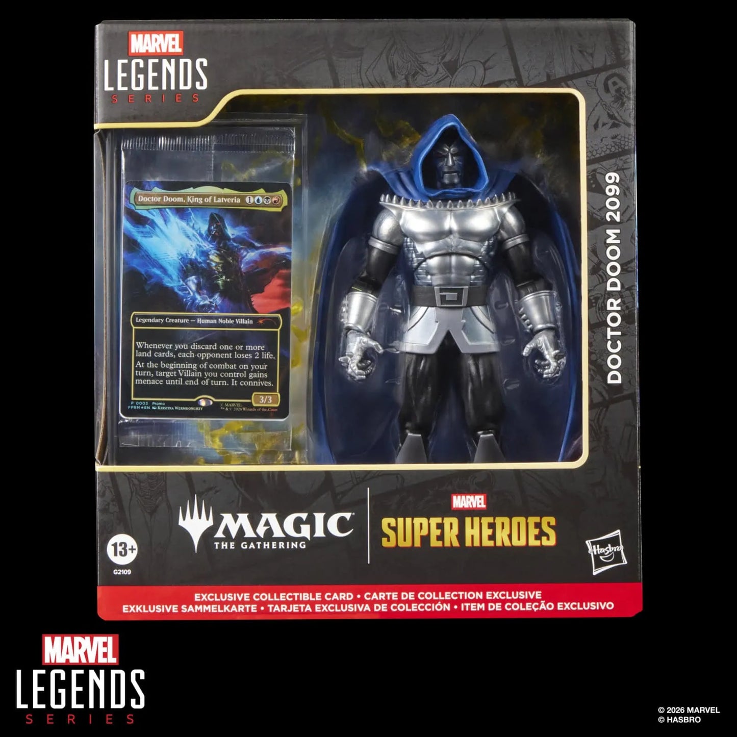 Marvel Legends x Magic: The Gathering - Set of 3 Figures + Promo Cards - Captain America, Doctor Doom 2099, Malice (PRE-ORDER FALL 2026)