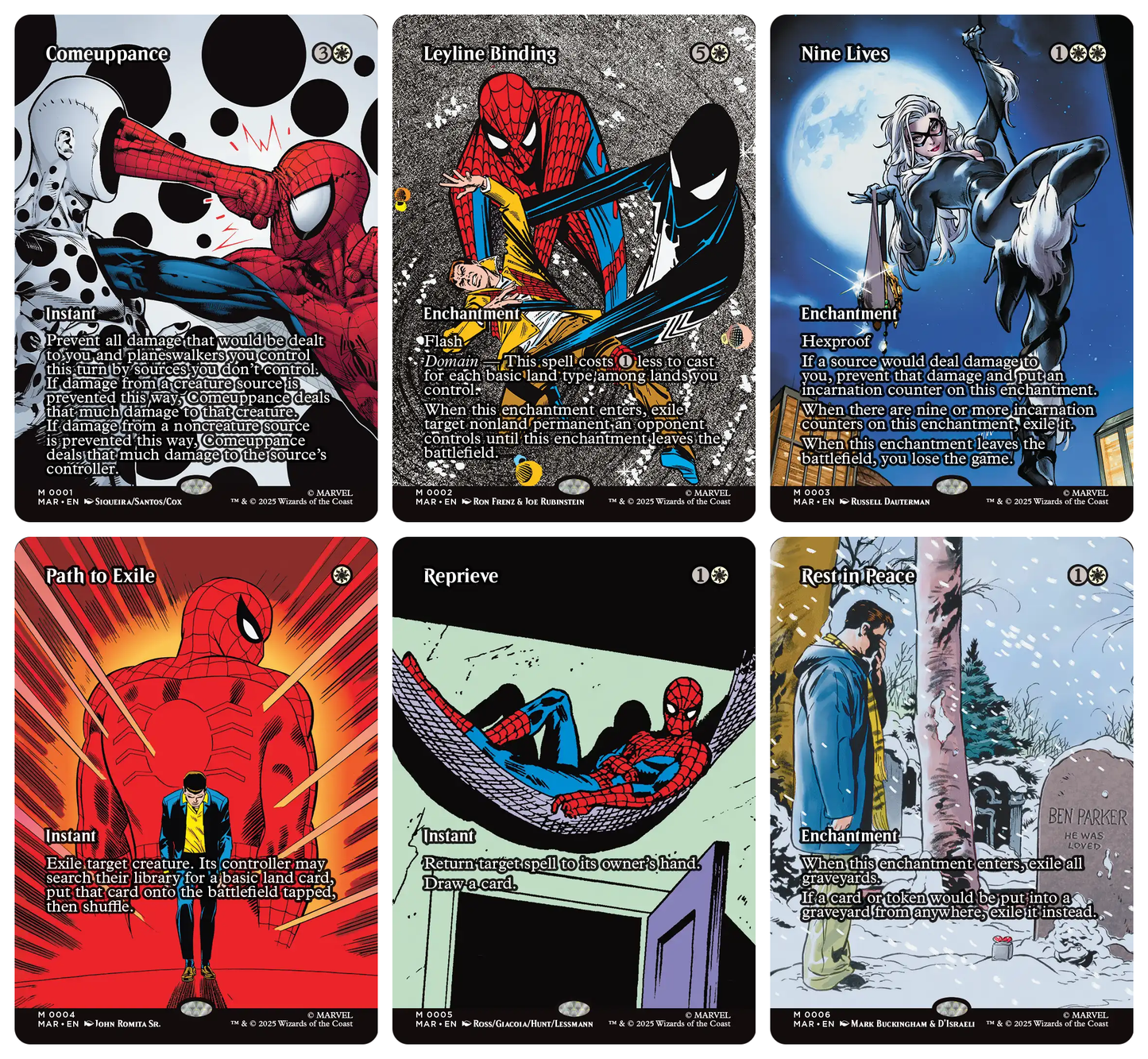 Magic The Gathering x Marvel Spider-Man Source Material - NORMAL Complete Set of 40 Cards